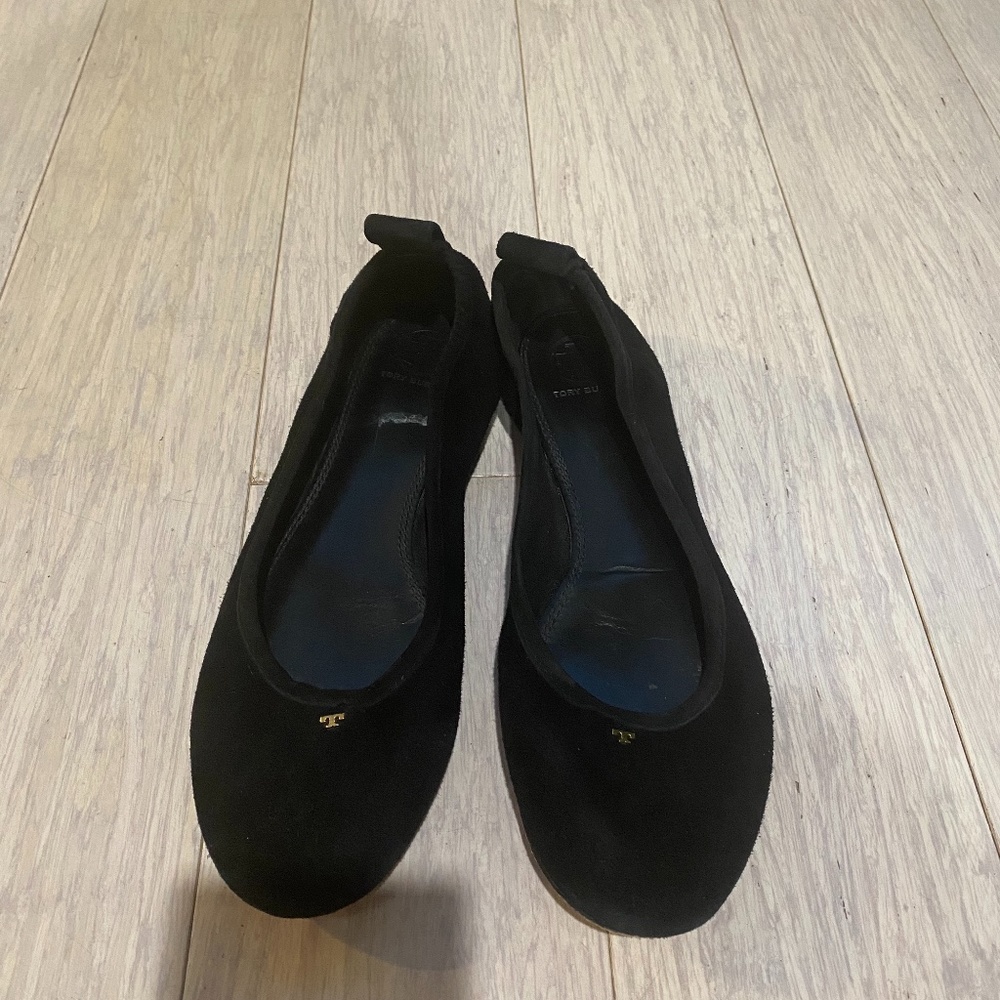 Black Suede Tory Burch Flats Size 8M